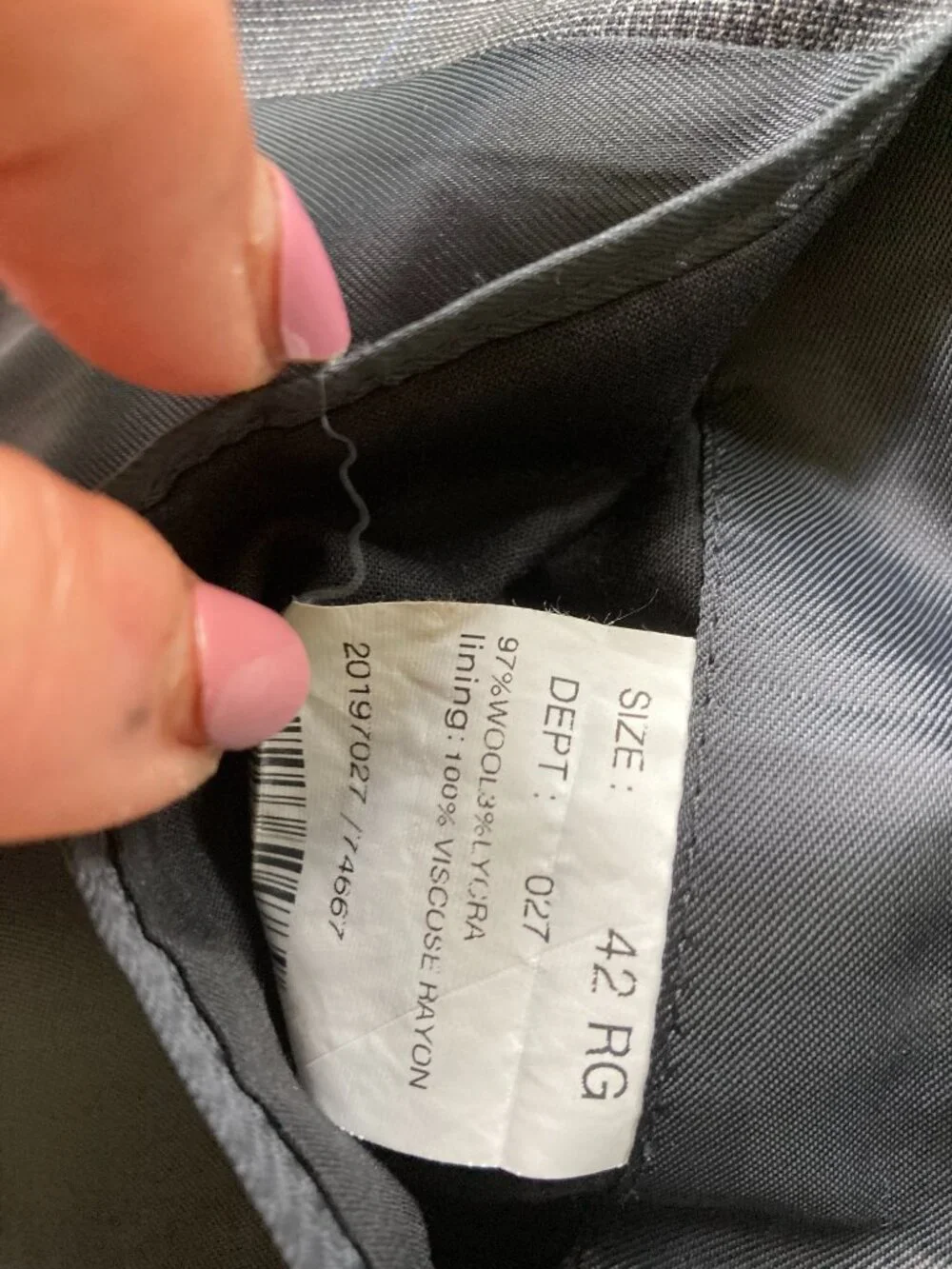 Brooks Brothers Two Pc Suit 42R Wool Charcoal Blue Tints 44